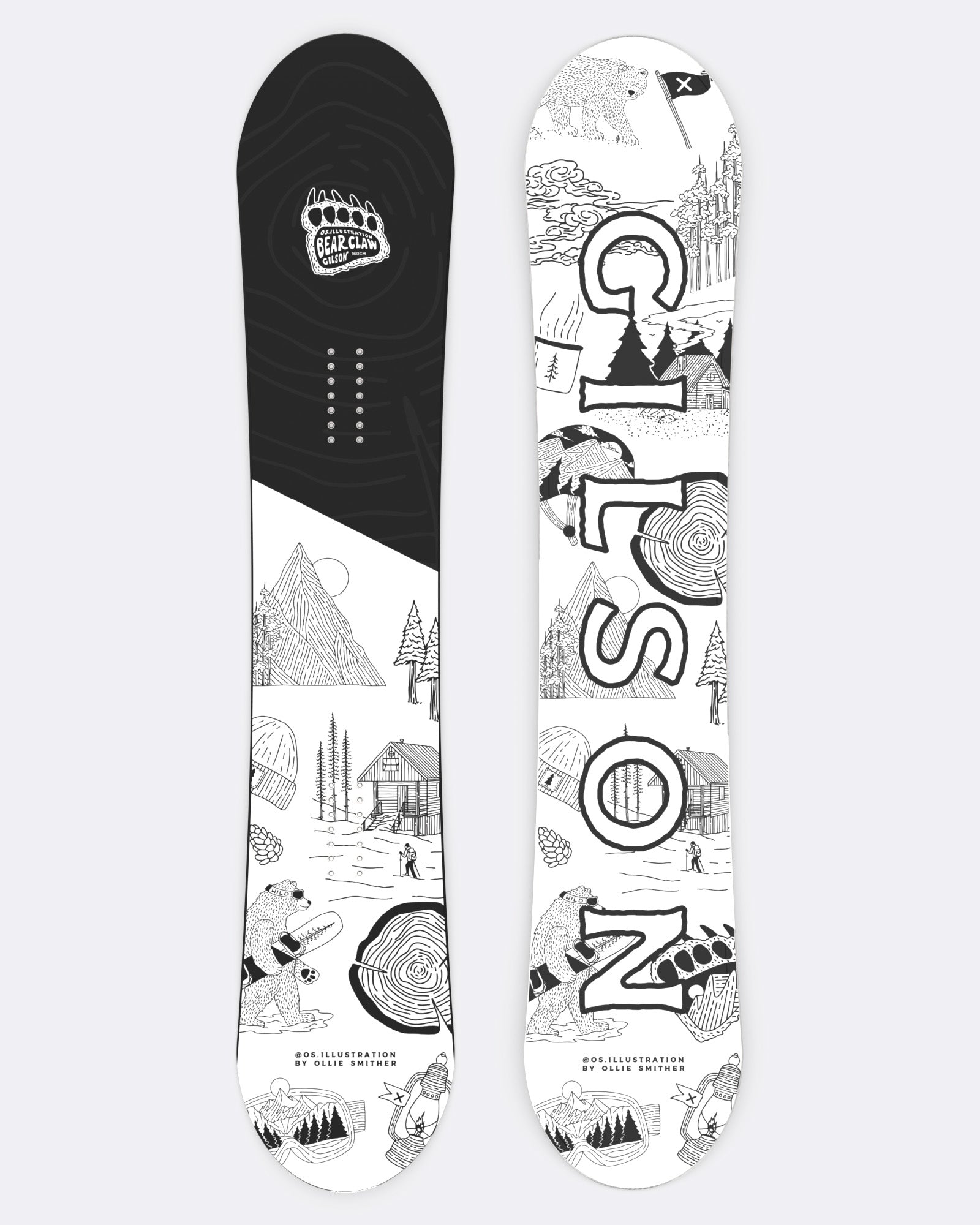 Bear Claw Limited Edition Hybrid Camber All Mountain Snowboard – GILSON 130 (Youth)