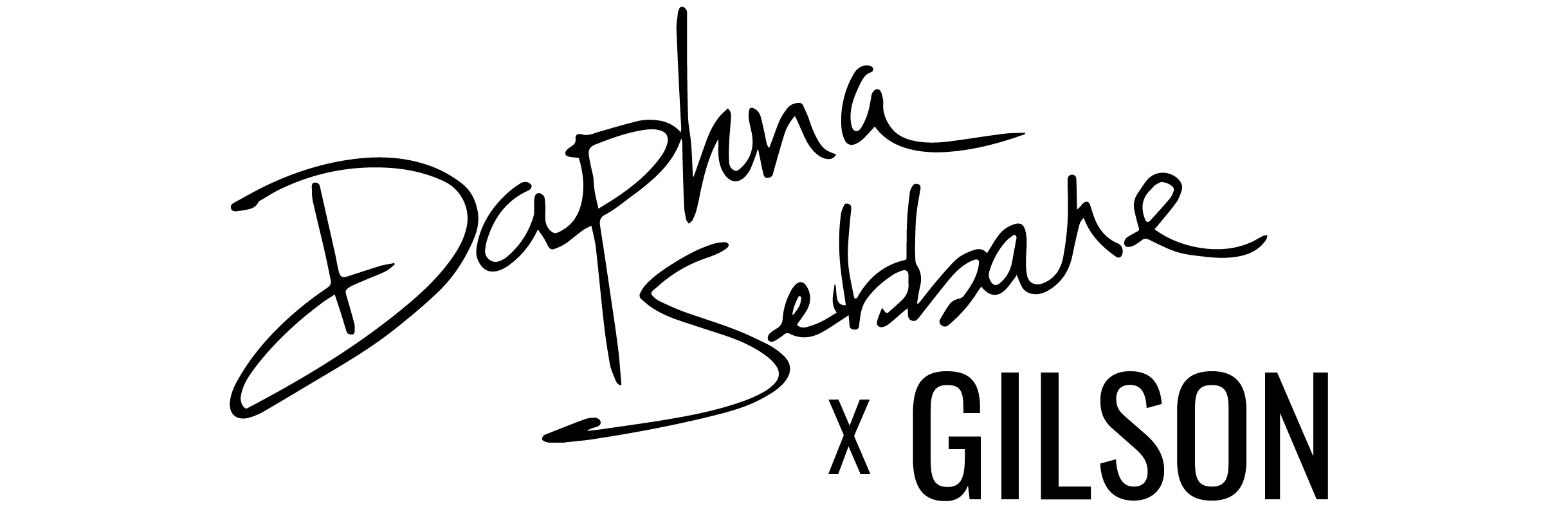 Signature-style text 'Daphne Setboun x Gilson' on a white background