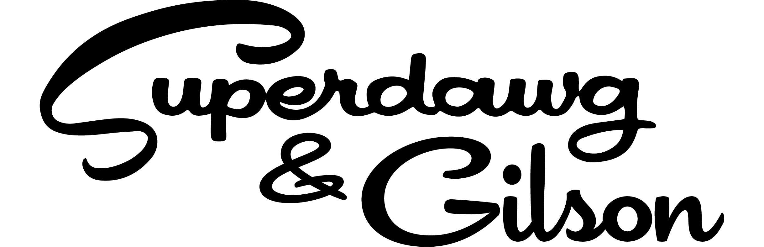 Black text 'Superdawg & Gilson' on a white background