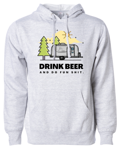 Drink Beer Hoodie Gray graphics