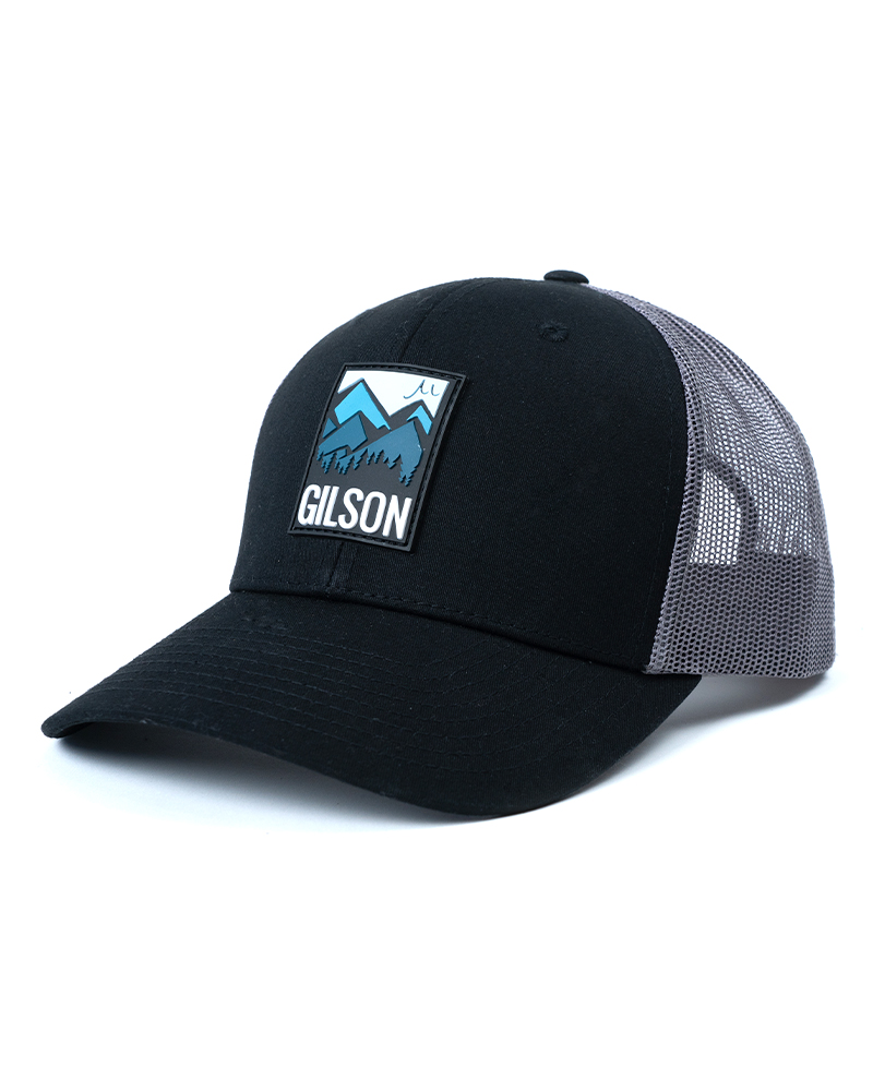 2022 gilson trucker rubber hat black front large