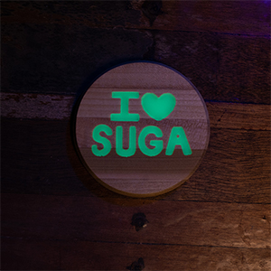Glow Coasters 
K-pop Suga  graphics