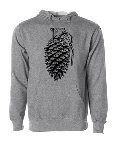 Pine grenade hoodie gunmetal small