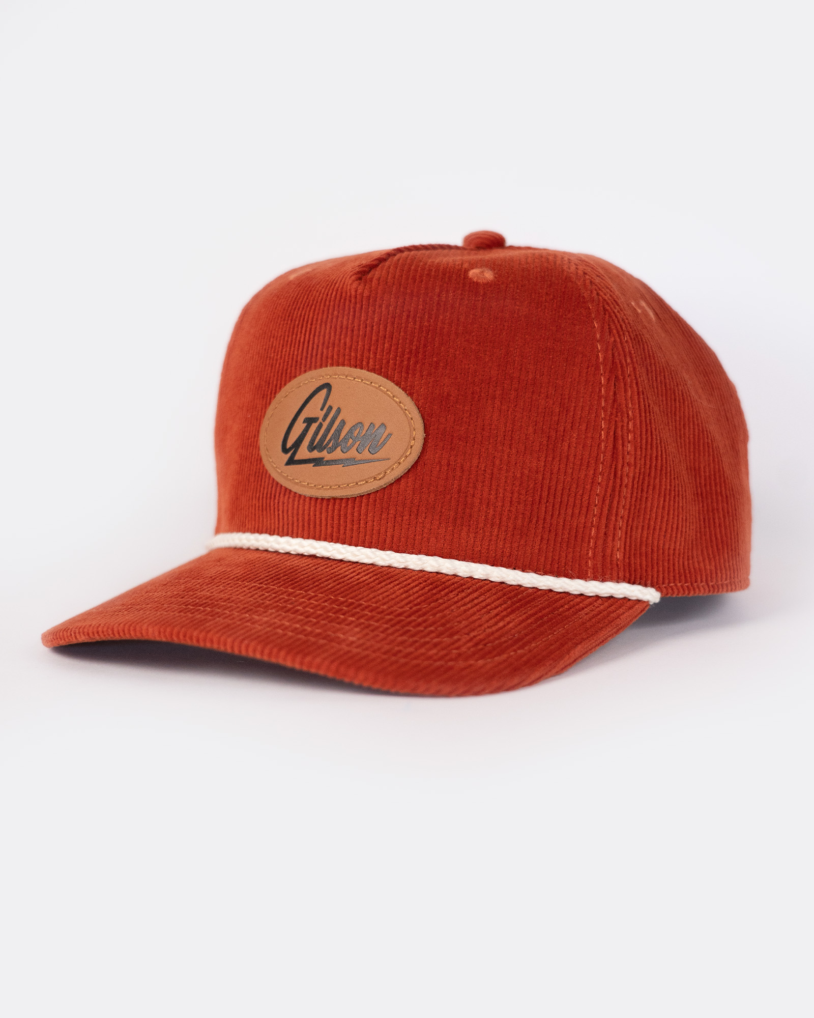 Leather Round Snapback Rust graphics