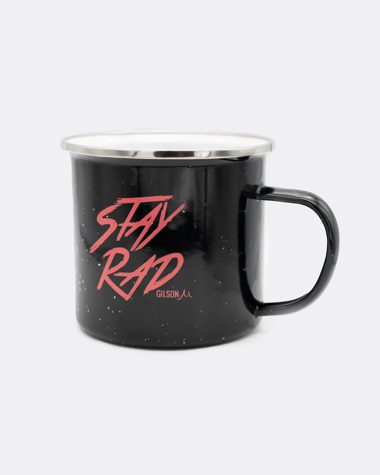 Stay Rad 
Steel Camp Mug graphics