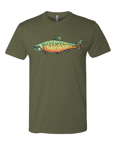 Trout military green tee small