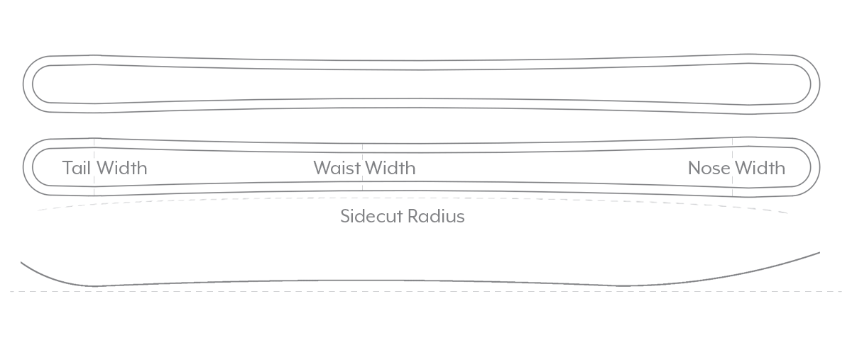 Ski outlines powder