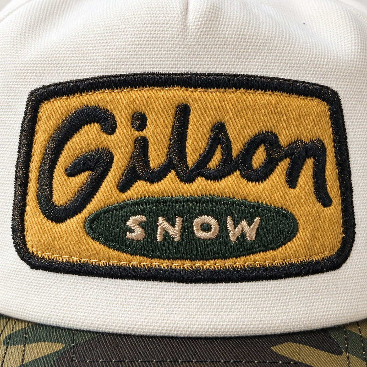 Embroidered Gilson Snow patch closeup